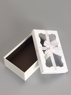 Набор подарочных коробок 3 в 1, прямоугольные с окном, белый, 23×16×9.5; 21×14×8; 19×12×6.5 см  (артикул 10958795)  большой выбор товаров оптом и в розницу по низким ценам с доставкой