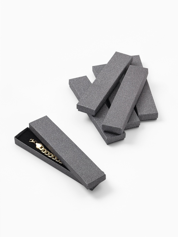 Набор коробочек подарочных 6 шт. под браслет, цепочку «Блеск», 21×4 см, цвет чёрный - Фото 1