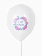 Воздушный шар латексный 12" «С днём рождения. Цвети и птица», набор 25 шт.  (артикул 10954697)  большой выбор товаров оптом и в розницу по низким ценам с доставкой