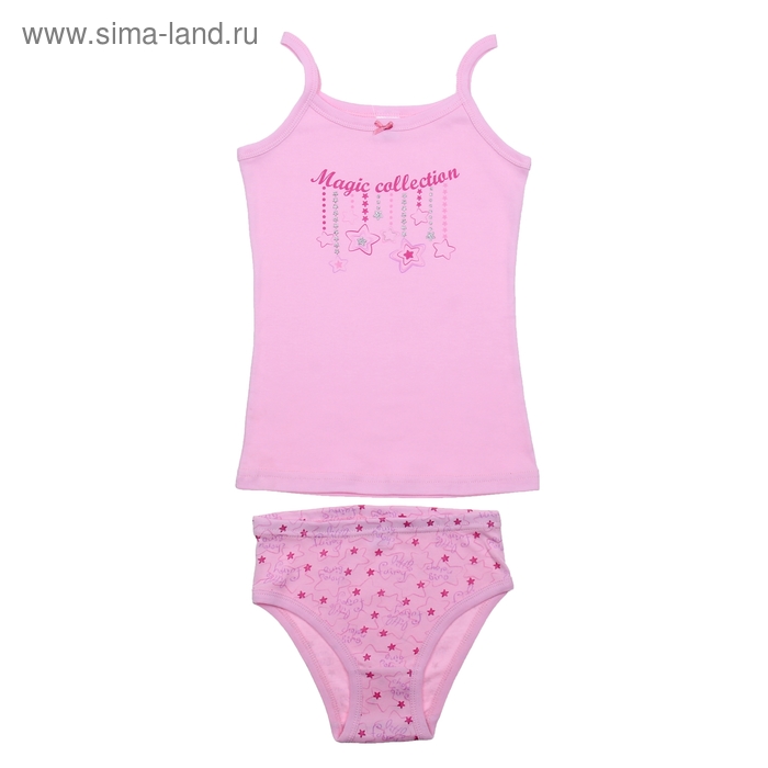 Комплект для девочки (майка+трусы), рост 146 см (76), цвет розовый CAJ 3288 - Фото 1