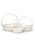 Корзина плетёная для хранения Folia, с ручкой, белая, набор 3 шт.  (артикул 10988694)  большой выбор товаров оптом и в розницу по низким ценам с доставкой