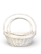 Корзина плетёная для хранения Folia, с ручкой, белая, набор 3 шт.  (артикул 10988694)  большой выбор товаров оптом и в розницу по низким ценам с доставкой