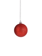 УЦЕНКА Набор шаров пластик d-6 см, 8 шт "Шишечки и блеск" серебро красный - Фото 2