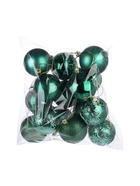 УЦЕНКА Набор ёлочных шаров d=6 см, 16 шт. «Теона узоры», зелёный - Фото 2