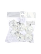 УЦЕНКА Набор шаров пластик d-6 см, 6 шт "Альваро" пайетки, белый - Фото 5