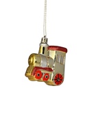 УЦЕНКА Украшение ёлочное "Паровозик" (набор 3 шт) 6,5х7 см, золото - Фото 3