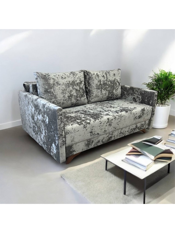 Диван прямой «Евроканапе 1.4», спальное место 1400×1920 мм, ткань bliss 42, цвет тёмно–серый - Фото 1