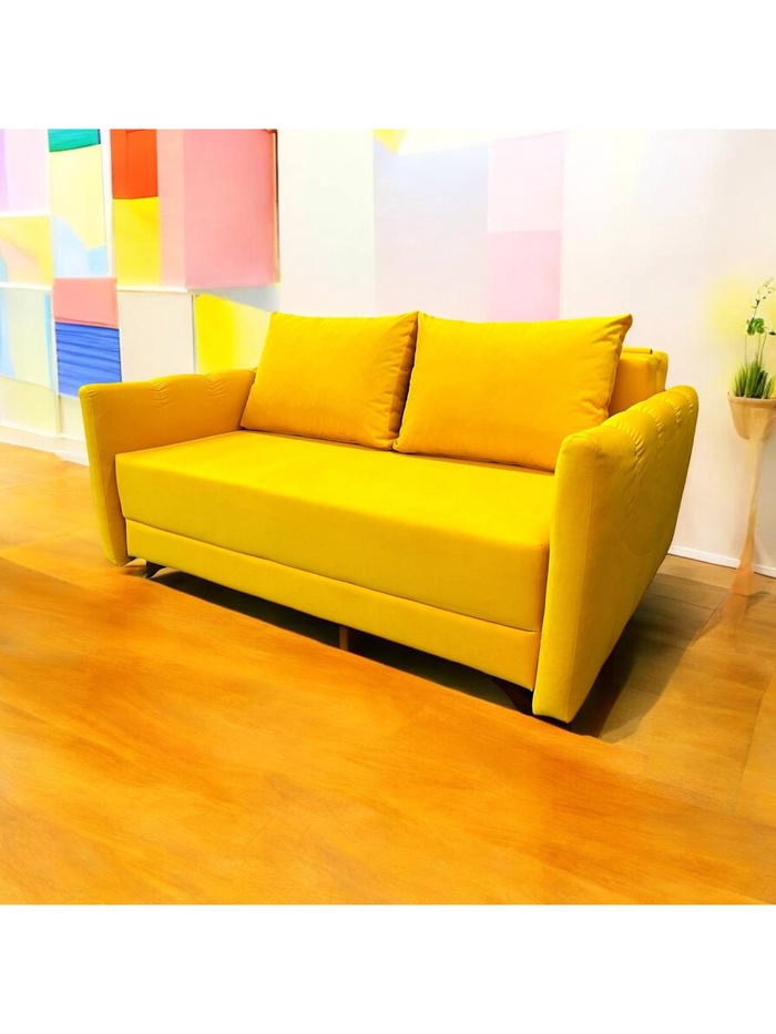 Диван прямой «Евроканапе 1.4», спальное место 1400×1920 мм, ткань velutolux 40, цвет жёлтый - Фото 1