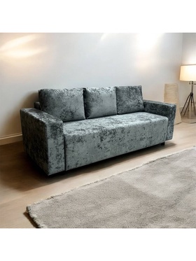 Диван прямой «Брандт», спальное место 1920×1400 мм, ткань bliss 42, цвет тёмно–серый