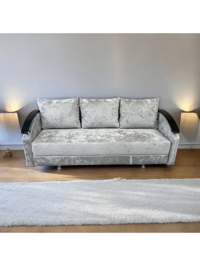 Диван прямой «Еврокнижка 1», спальное место 1920×1450 мм, ткань bliss 39, цвет светло–серый - Фото 1