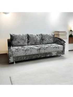 Диван прямой «Еврокнижка 1», спальное место 1920×1450 мм, ткань bliss 42, цвет тёмно–серый