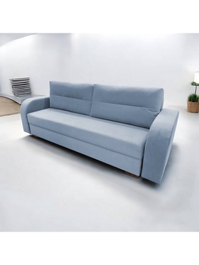 Диван прямой «Киви 3», спальное местом 1920×1500 мм, ткань velutolux 47, цвет небесно–голубой