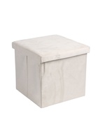 УЦЕНКА Пуф с ящиком 38х38х38 см, прострочка, велюр 3 бежевый, нагрузка 120 кг - Фото 2
