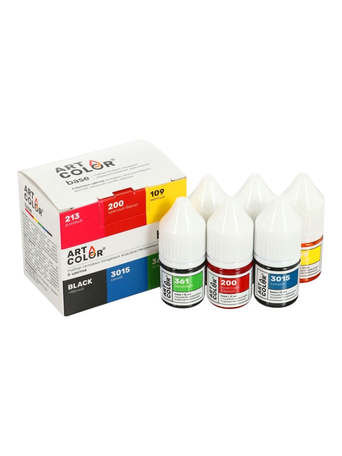 Набор высококонцентрированных красителей Art Color Base 6 цветов по 12 мл - Фото 1