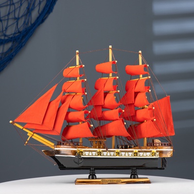 УЦЕНКА Корабль "Алые паруса", коричневый корпус, 43*8*37см