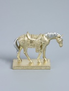 УЦЕНКА Фигура полистоун «Лошадь золотистая с серебристой гривой, узорное седло», 15×4.8×11.5 см - Фото 2