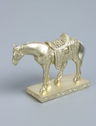 УЦЕНКА Фигура полистоун «Лошадь золотистая с серебристой гривой, узорное седло», 15×4.8×11.5 см - Фото 4