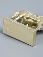 УЦЕНКА Фигура полистоун «Лошадь золотистая с серебристой гривой, узорное седло», 15×4.8×11.5 см - Фото 6