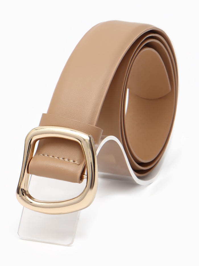 Ремень женский, затяжка, без винта, 4×110 см, пряжка золотистая, бежевый
