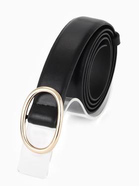 Ремень женский, затяжка, 3×110 см, пряжка золотистая, без винта, чёрный