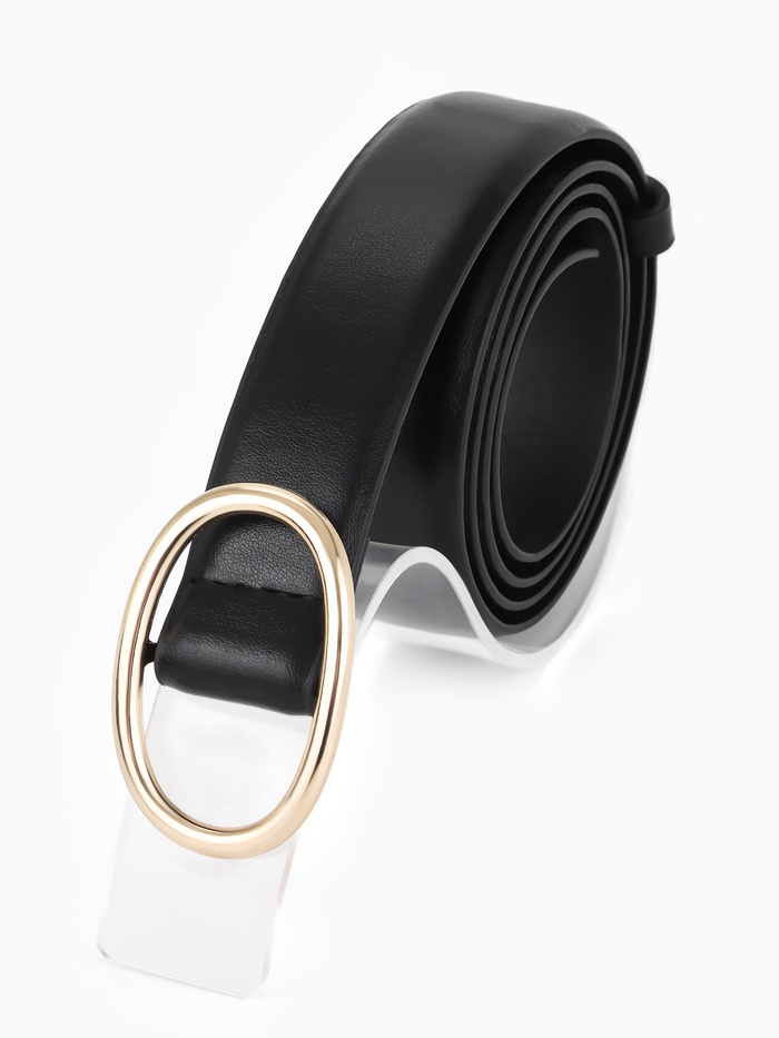 Ремень женский, затяжка, 3×110 см, пряжка золотистая, без винта, чёрный