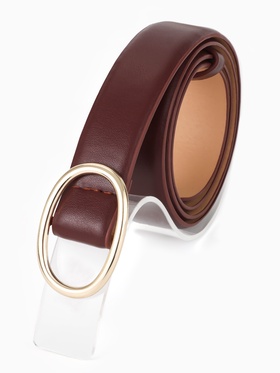 Ремень женский, затяжка, 3×110 см, пряжка золотистая, без винта, коричневый