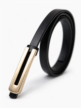 Ремень женский, 0.8×110 см, гвоздик, золотистая пряжка, чёрный