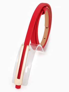 Ремень женский, 0.8×110 см, гвоздик, золотистая пряжка, красный