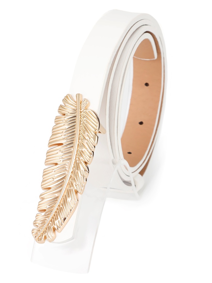 Ремень женский «Перо», гвоздик, 2×110 см, без винта, белый - Фото 1