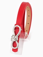 Ремень женский «Бант», серебристая пряжка, 1.5×110 см, гвоздик, красный - фото 809539757