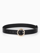 Ремень женский, 4×110 см, матовая пряжка, 1 прокол, чёрный - фото 809539787