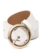 Ремень женский, 4×110 см, матовая пряжка, 1 прокол, белый - фото 809539792