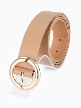 Ремень женский, 4×110 см, матовая пряжка, 1 прокол, бежевый