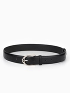 Ремень женский, 3.5×110 см, 1 прокол, серебристая пряжка, без винта, чёрный - фото 809539811