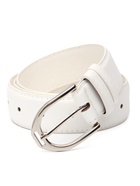 Ремень женский, 3.5×110 см, 1 прокол, серебристая пряжка, без винта, белый - фото 809539816