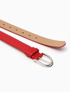 Ремень женский, 3.5×110 см, 1 прокол, серебристая пряжка, без винта, красный  (артикул 10962014)  большой выбор товаров оптом и в розницу по низким ценам с доставкой