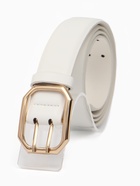 Ремень женский, 3.5×110 см, 2 прокола, без винта, золотистая пряжка, белый - фото 809539845