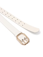 Ремень женский, 3.5×110 см, 2 прокола, без винта, золотистая пряжка, белый - фото 809539849