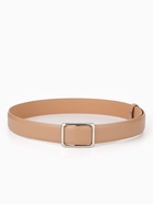 Ремень женский, 3.5×110 см, пряжка матовая, затяжка, бежевый - фото 809539871