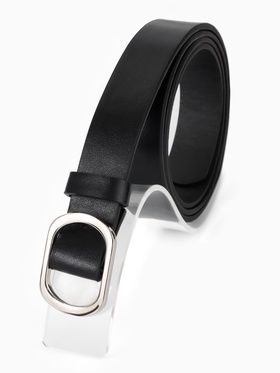 Ремень женский, затяжка, 2.5×110 см, без винта, серебристая пряжка, чёрный