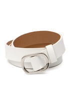 Ремень женский, затяжка, 2.5×110 см, без винта, серебристая пряжка, белый - фото 809539888