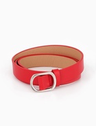 Ремень женский, затяжка, 2.5×110 см, без винта, серебристая пряжка, красный - фото 809539899