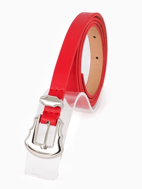 Ремень женский, 1.5×110 см, без винта, 1 прокол, красный