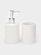 Набор для ванной Rain, 2 предмета, дозатор для мыла, стакан, белый - Фото 1