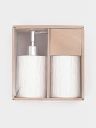 Набор для ванной Rain, 2 предмета, дозатор для мыла, стакан, белый - Фото 6