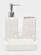 Набор для ванной «Плетение», 3 предмета, дозатор, стакан, мыльница, белый  (артикул 10963804)  большой выбор товаров оптом и в розницу по низким ценам с доставкой