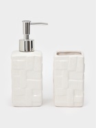 Набор для ванной «Плетение», 3 предмета, дозатор, стакан, мыльница, белый  (артикул 10963804)  большой выбор товаров оптом и в розницу по низким ценам с доставкой