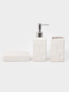 Набор для ванной «Плетение», 3 предмета, дозатор, стакан, мыльница, белый  (артикул 10963804)  большой выбор товаров оптом и в розницу по низким ценам с доставкой