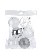 УЦЕНКА Набор шаров пластик d-8 см, 6 шт "Ажурные завитки" белый - Фото 2