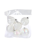 УЦЕНКА Набор шаров пластик d-6 см, 6 шт "Перл" грани, белый - Фото 2